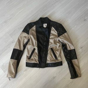 two tone leather jacket